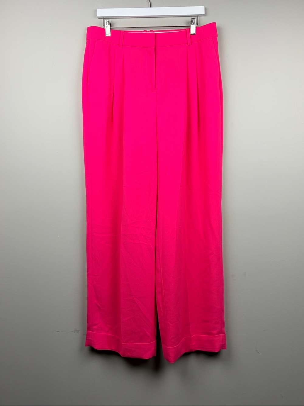 J.Crew Essential Wide Leg Pants Women 12T Tall Hot Pink Fuchsia Trouser BS584